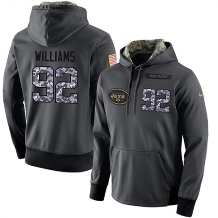 NFL Men's Nike New York Jets #92 Leonard Williams Stitched Black Anthracite Salute to Service Player Performance Hoodie