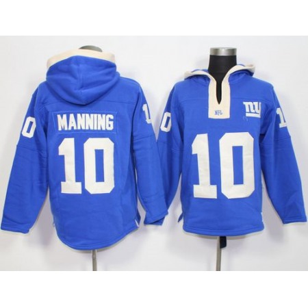 New York Giants #10 Eli Manning Royal Blue Player Winning Method Pullover NFL Hoodie