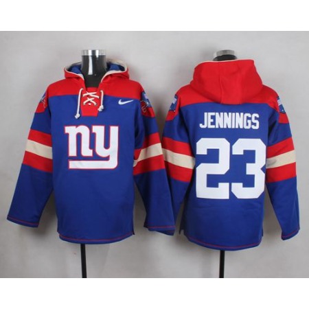 Nike Giants #23 Rashad Jennings Royal Blue Player Pullover NFL Hoodie