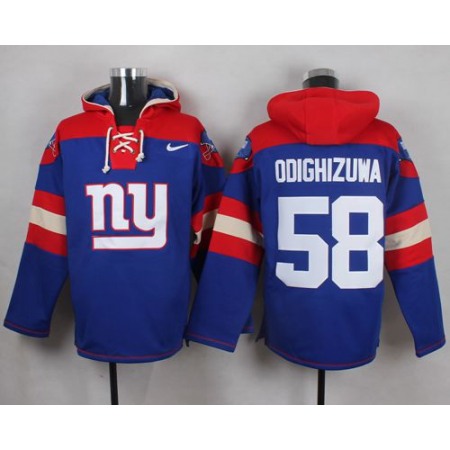 Nike Giants #58 Owa Odighizuwa Royal Blue Player Pullover NFL Hoodie