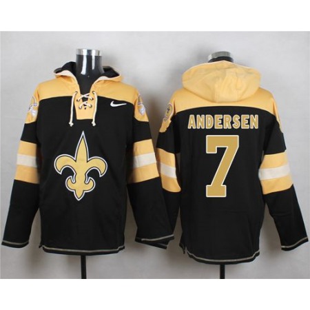 Nike Saints #7 Morten Andersen Black Player Pullover NFL Hoodie