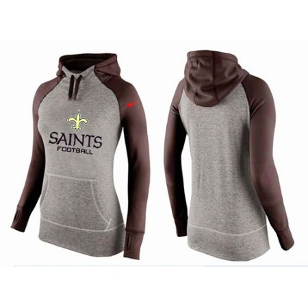 Women's Nike New Orleans Saints Performance Hoodie Grey & Brown