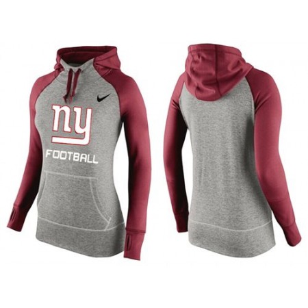 Women's Nike New York Giants Performance Hoodie Grey & Red