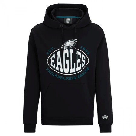 Men's Philadelphia Eagles Black BOSS X Touchback Pullover Hoodie