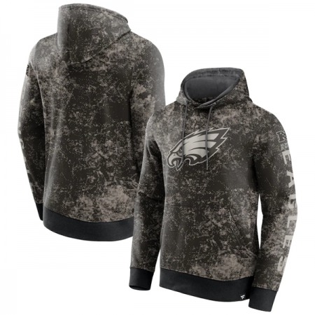 Men's Philadelphia Eagles Black/Gray Blackout Tonal Pullover Hoodie