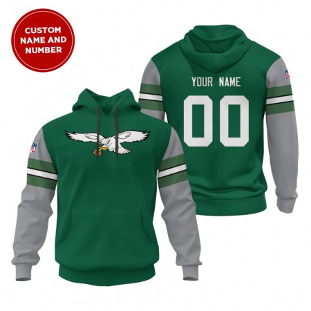 Men's Philadelphia Eagles Green Custom Sideline Alternate Club Pullover Stitched Hoodie