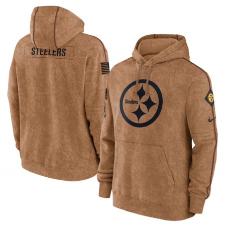 Men's Pittsburgh Steelers 2023 Brown Salute to Service Pullover Hoodie