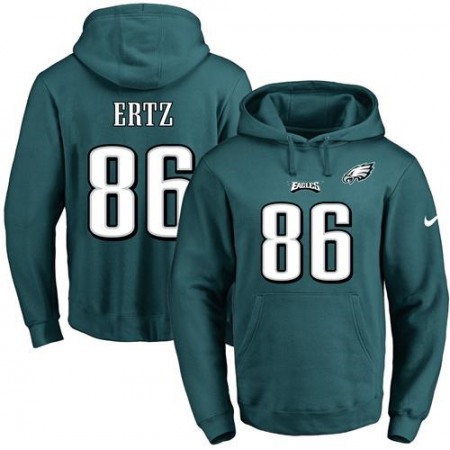 Nike Eagles #86 Zach Ertz Midnight Green Name & Number Pullover NFL Hoodie