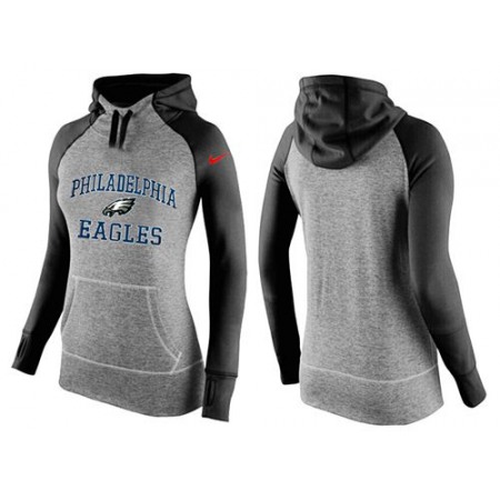 Women's Nike Philadelphia Eagles Performance Hoodie Grey & Black_2