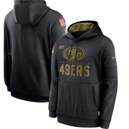 Men's San Francisco 49ers 2020 Black Salute to Service Sideline Performance Pullover Hoodie