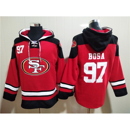 Men's San Francisco 49ers #97 Nick Bosa Red All Stitched Sweatshirt Hoodie