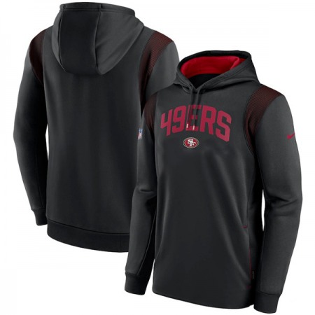 Men's San Francisco 49ers Black Sideline Stack Performance Pullover Hoodie 002