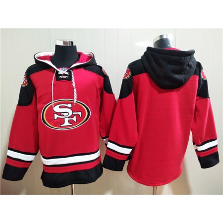 Men's San Francisco 49ers Blank Red All Stitched Sweatshirt Hoodie