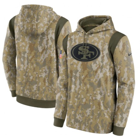 Men's San Francisco 49ers Camo 2021 Salute To Service Therma Performance Pullover Hoodie