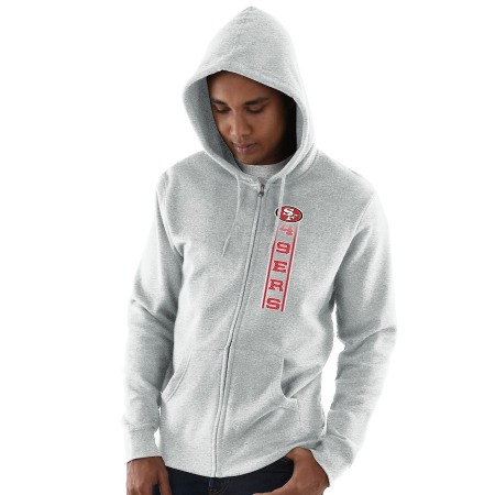 Men's San Francisco 49ers Heathered Gray Hook and Ladder Full-Zip NFL Hoodie