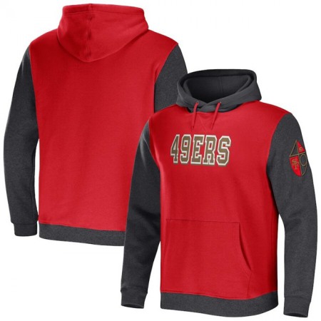 Men's San Francisco 49ers x Darius Rucker Collection Scarlet/Charcoal Colorblock Pullover Hoodie