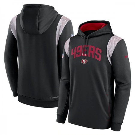 Men's San Francisco 49ers Black Sideline Stack Performance Pullover Hoodie 001