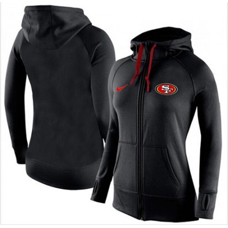 Women's Nike San Francisco 49ers Full-Zip Performance Hoodie Black