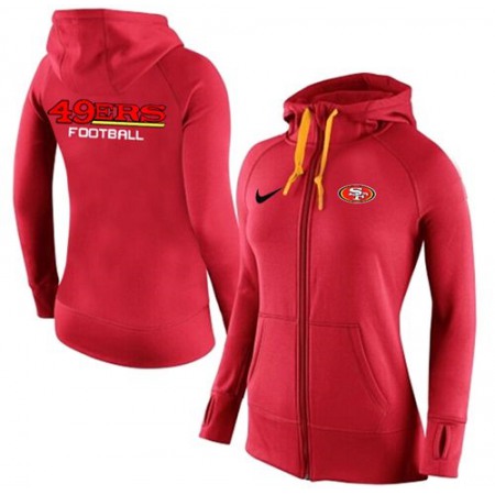 Women's Nike San Francisco 49ers Full-Zip Performance Hoodie Red