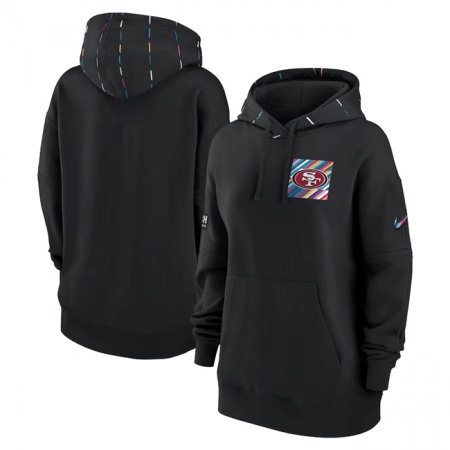 Women's San Francisco 49ers Black 2023 Crucial Catch Club Pullover Hoodie(Run Small)