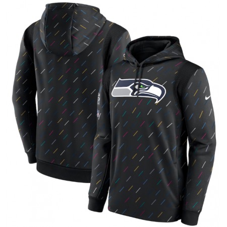 Men's Seattle Seahawks 2021 Charcoal Crucial Catch Therma Pullover Hoodie