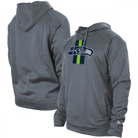 Men's Seattle Seahawks Gray New Era Training Camp Raglan Pullover Hoodie