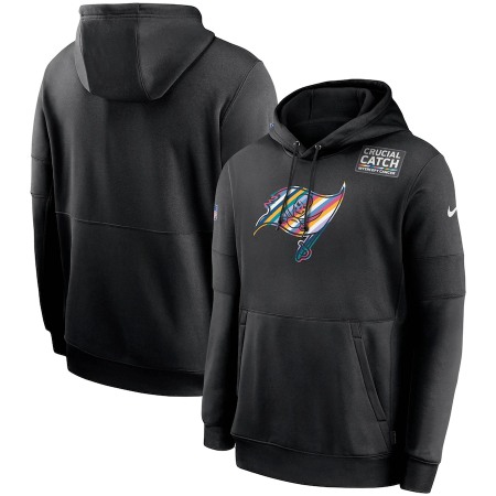 Men's Tampa Bay Buccaneers 2020 Black Crucial Catch Sideline Performance Pullover Hoodie