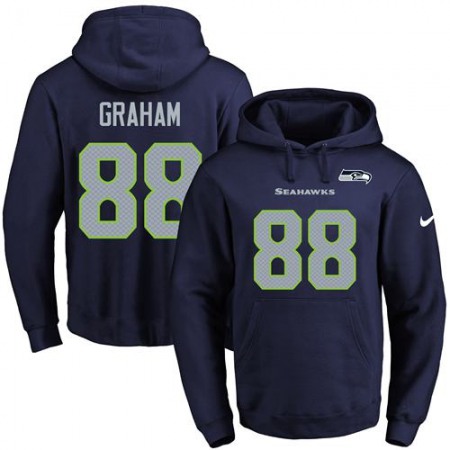 Nike Seahawks #88 Jimmy Graham Navy Blue Name & Number Pullover NFL Hoodie