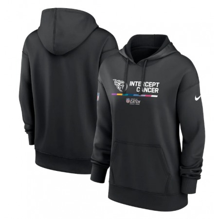 Women's Tennessee Titans 2022 Black NFL Crucial Catch Therma Performance Pullover Hoodie(Run Small)