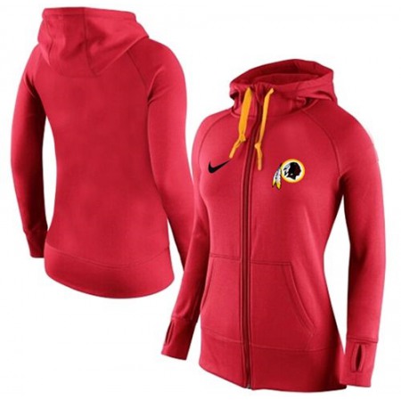 Women's Nike Washington Redskins Full-Zip Performance Hoodie Red_2