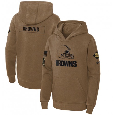 Youth Cleveland Browns 2023 Brown Salute to Service Pullover Hoodie