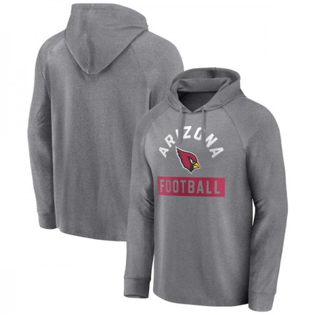 Men's Arizona Cardinals Heathered Gray No Time Off Raglan Pullover Hoodie