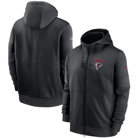 Men's Atlanta Falcons Black Sideline Impact Lockup Performance Full-Zip Hoodie