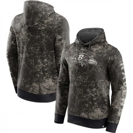 Men's Baltimore Ravens Black/Gray Blackout Tonal Pullover Hoodie