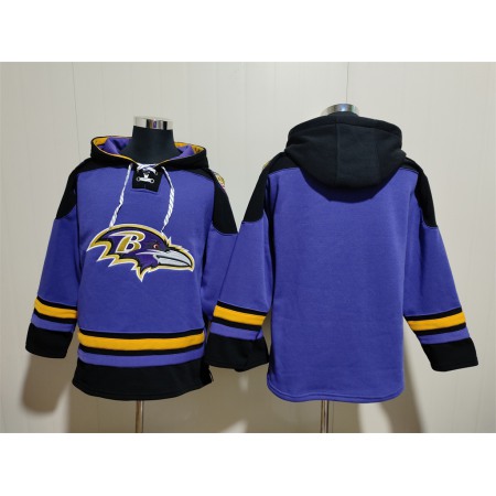 Men's Baltimore Ravens Blank Ageless Must-Have Lace-Up Pullover Hoodie