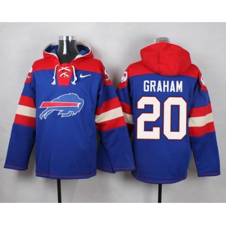 Nike Bills #20 Corey Graham Royal Blue Player Pullover NFL Hoodie