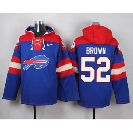 Nike Bills #52 Preston Brown Royal Blue Player Pullover NFL Hoodie