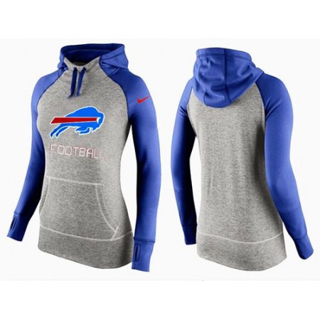 Women's Nike Buffalo Bills Performance Hoodie Grey & Blue_1