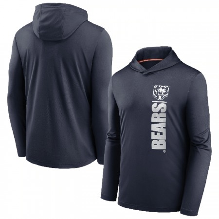 Men's Chicago Bears Black Fan Gear Team Stack Hoodie Performance Long Sleeve T-Shirt