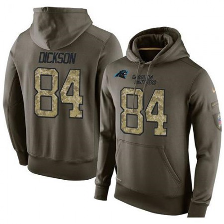 NFL Men's Nike Carolina Panthers #84 Ed Dickson Stitched Green Olive Salute To Service KO Performance Hoodie