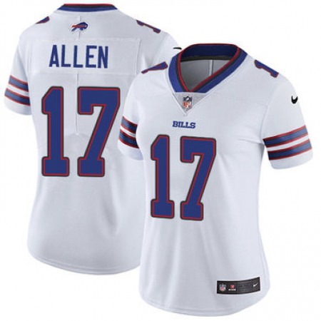 Women's Buffalo Bills #17 Josh Allen White Limited Stitched Jersey(Run Small)