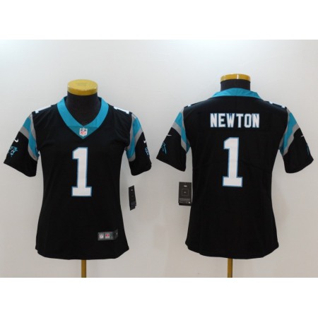 Women's Carolina Panthers #1 Cam Newton Black Vapor Untouchable Player Limited Jersey