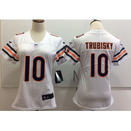 Women's Nike Chicago Bears #10 Mitchell Trubisky White Untouchable Limited Stitched NFL Jersey