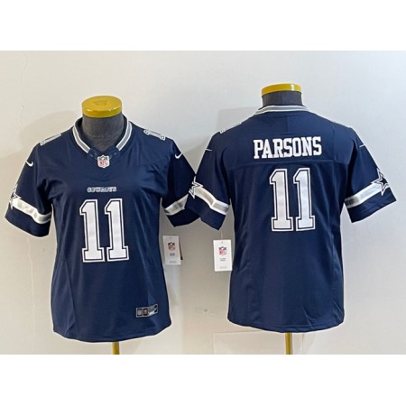 Women's Dallas Cowboys #11 Micah Parsons Navy 2023 F.U.S.E. Limited Stitched Jersey(Run Small)