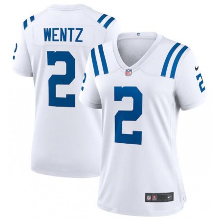 Women's Indianapolis Colts #2 Carson Wentz White Vapor Untouchable Limited Stitched Jersey(Run Small)