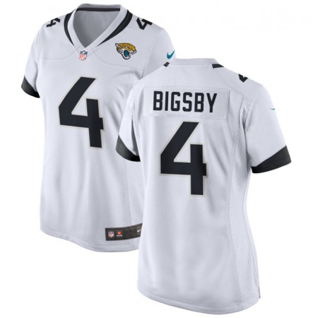 Women's Jacksonville Jaguars #4 Tank Bigsby White Stitched Jersey(Run Small)