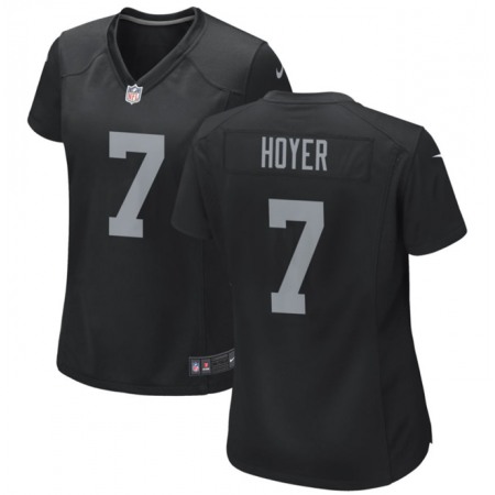 Women's Las Vegas Raiders #7 Brian Hoyer Black Stitched Jersey(Run Small)