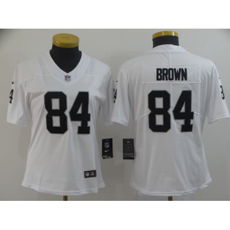 Women's Oakland Raiders #84 Antonio Brown White Vapor Untouchable Limited Stitched NFL Jersey(Run Small)