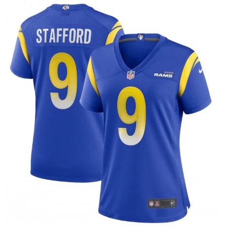 Women's Los Angeles Rams #9 Matthew Stafford Royal Vapor Untouchable Limited Stitched Jersey(Run Small)