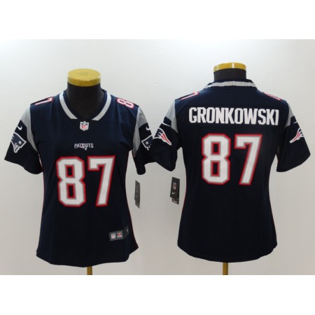 Women's New England Patriots #87 Rob Gronkowski Navy Limited Stitched NFL Jersey